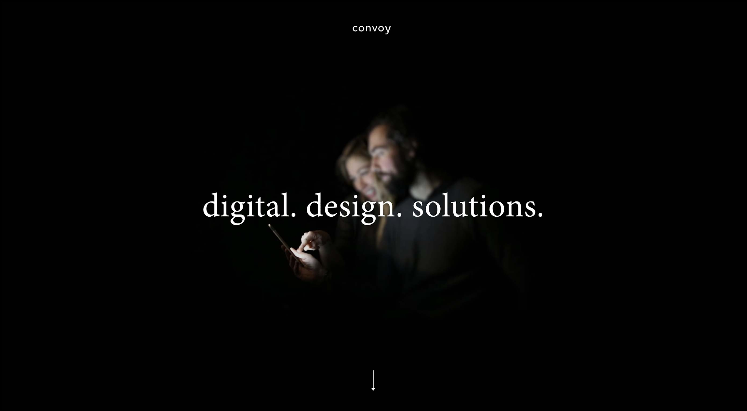 Minimalist web design home screen