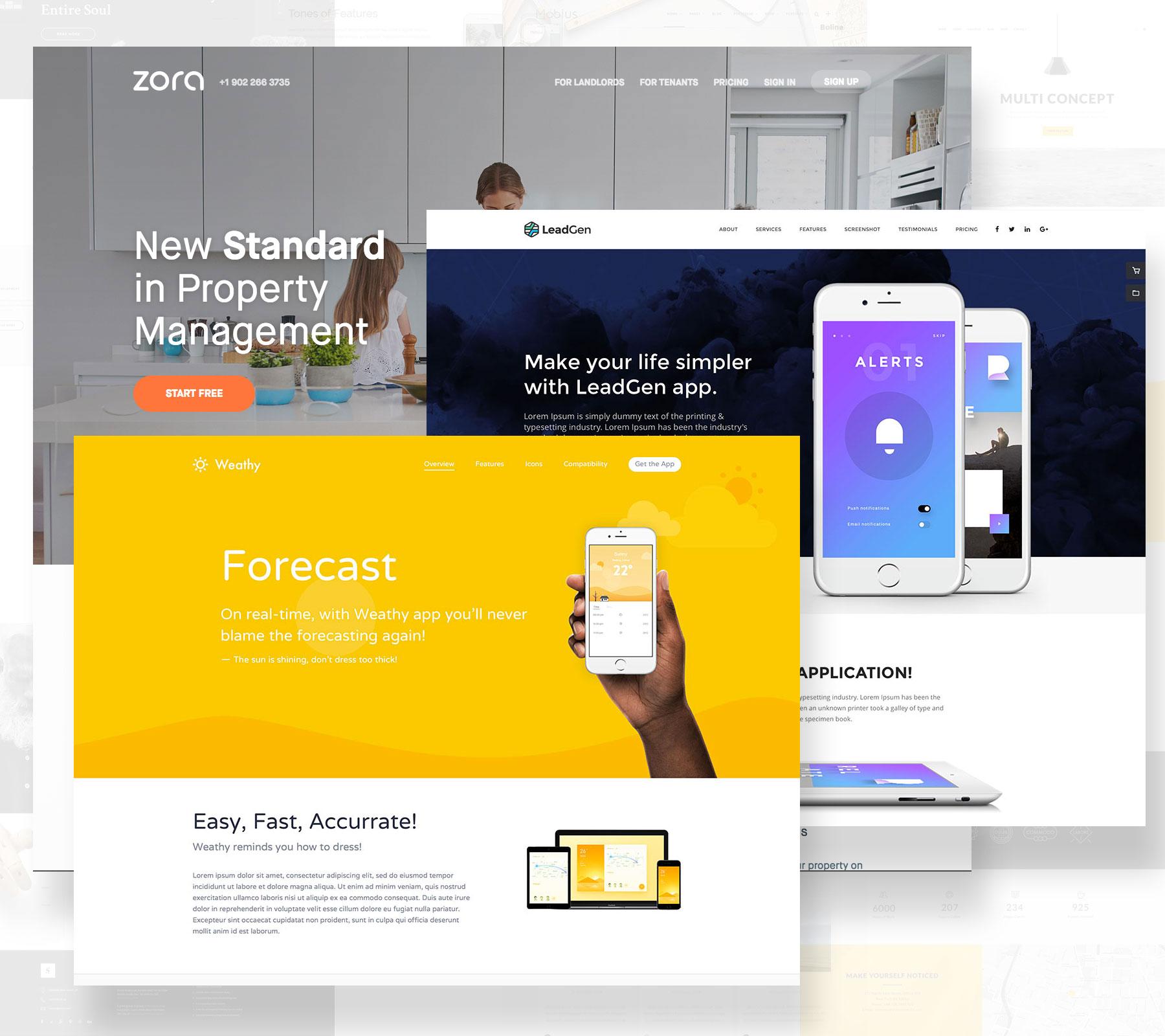 Landing pages with minimalist design