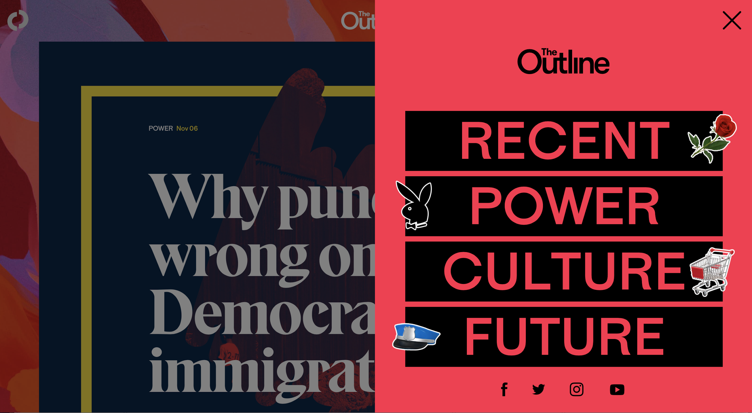 The Outline - brutalist website design