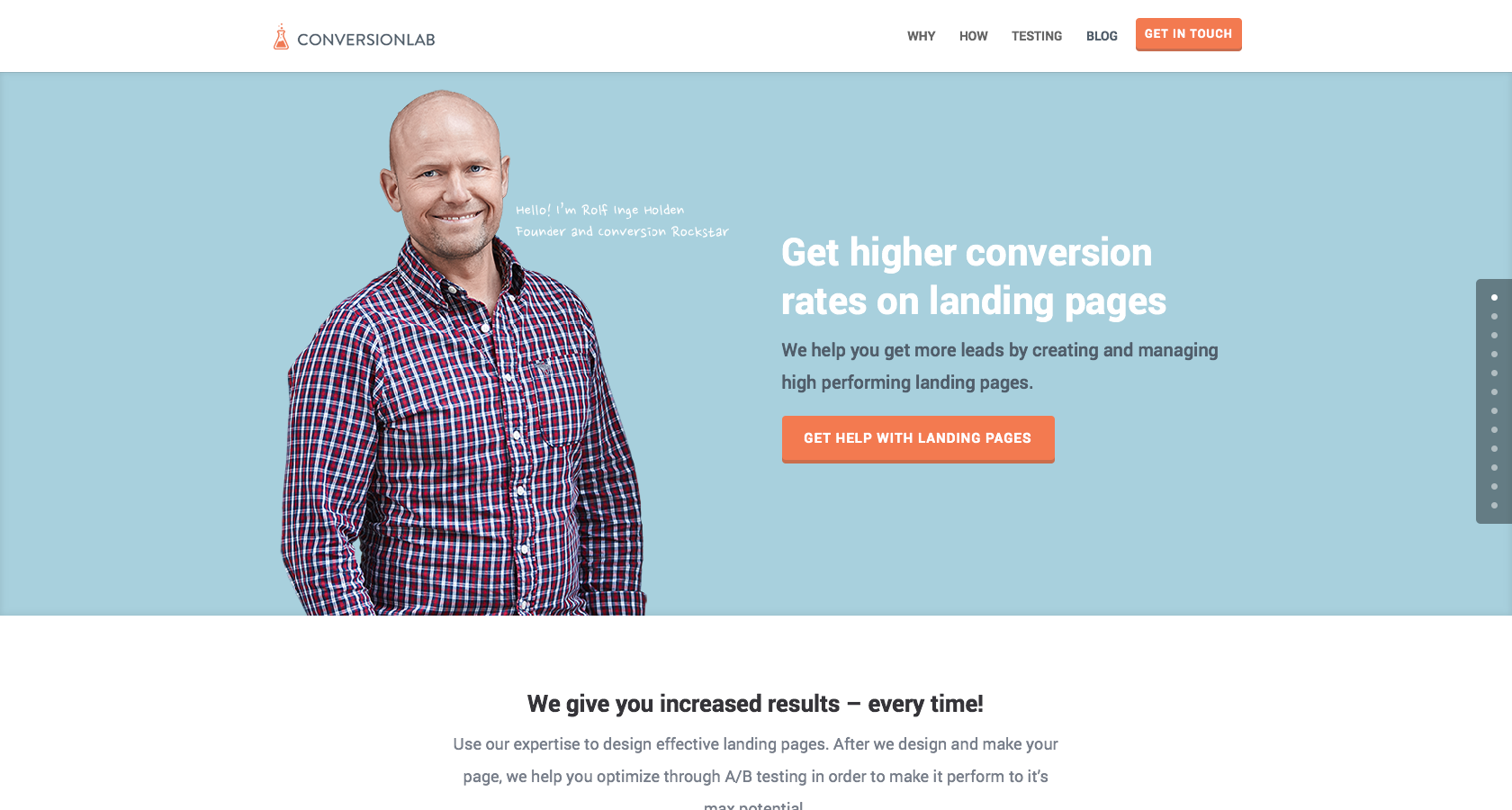 Landing page design simplicity