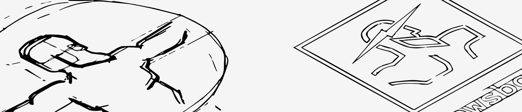 Logo development starts with sketches on paper