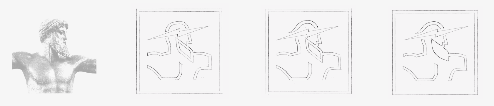 Logo design sketching process as part of logo development