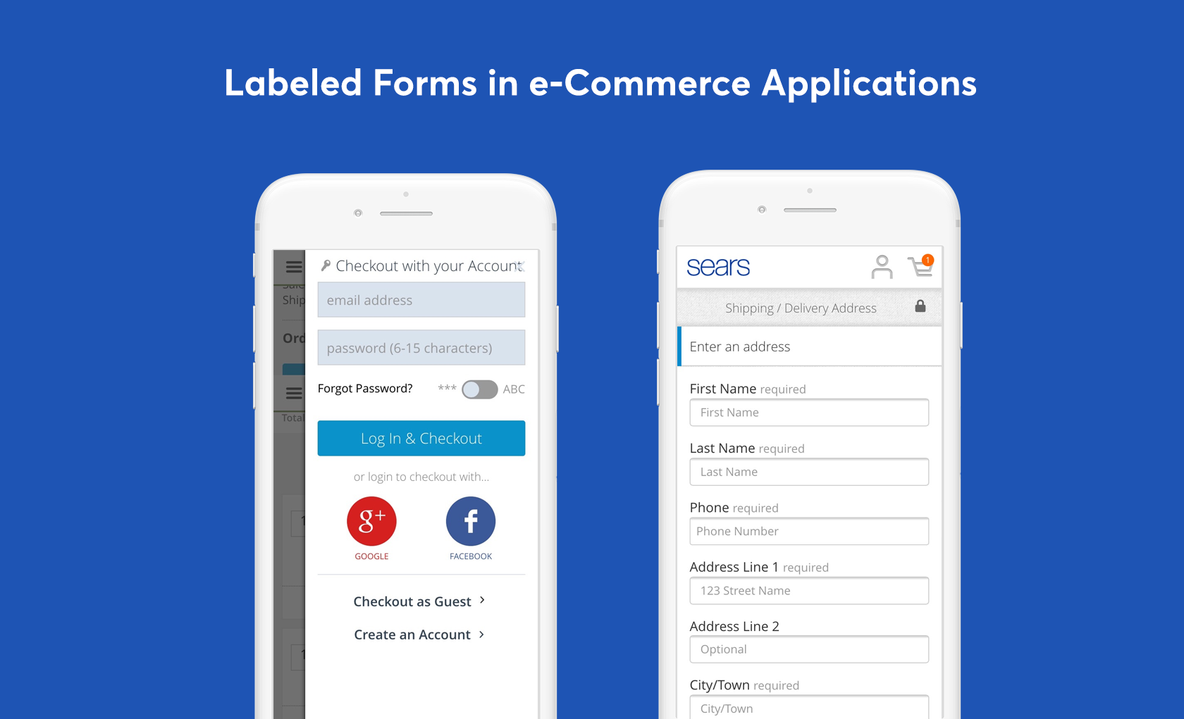 mobile eCommerce ux registration forms
