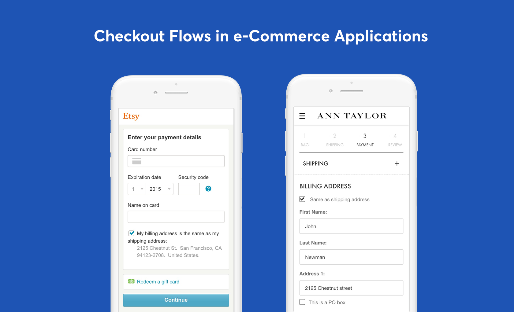 mobile eCommerce ux checkout flows