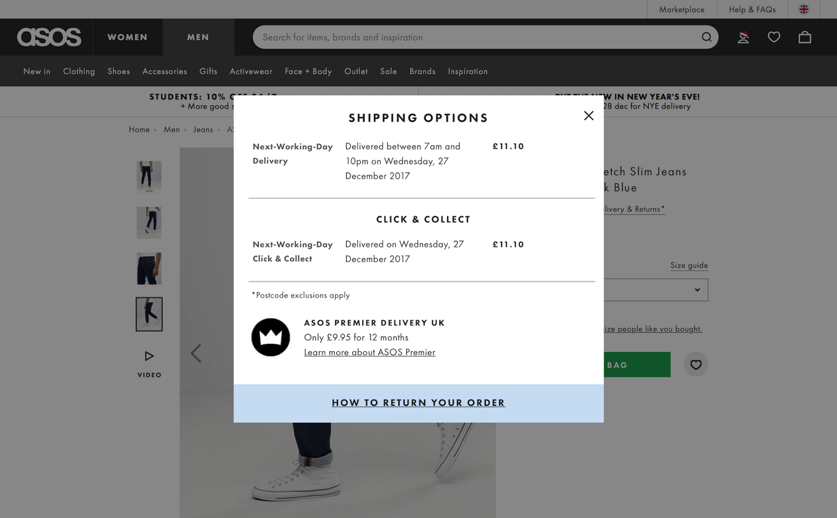 e-commerce ux - shipping and return policy