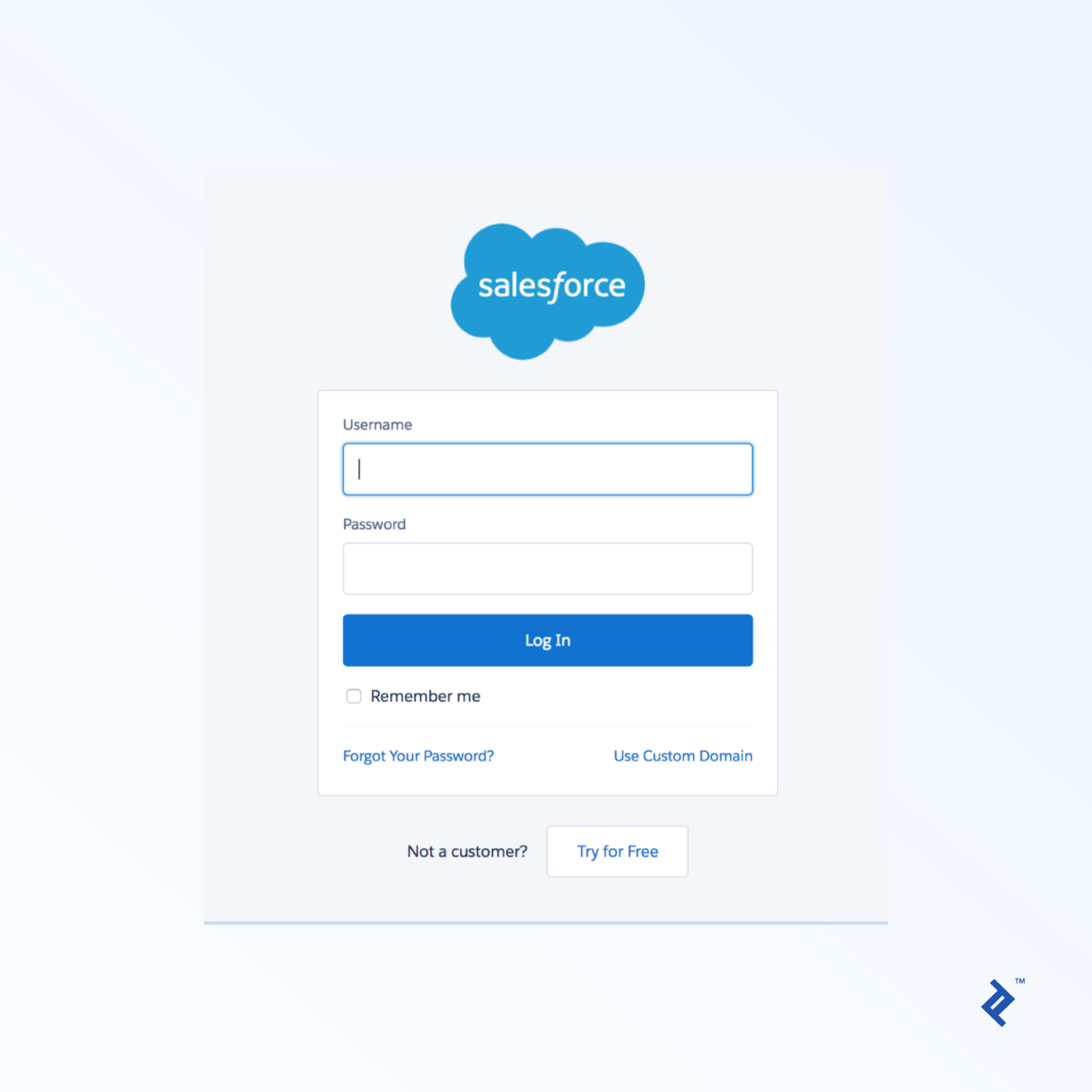 The Salesforce login page.