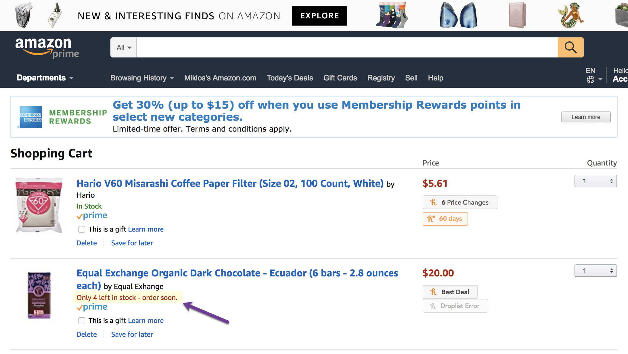amazon ecommerce scarcity principle in action