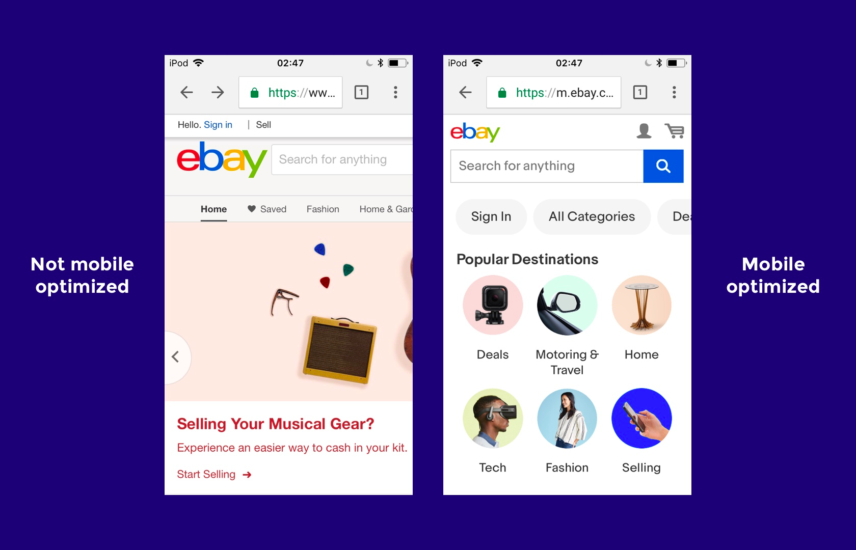 eBay: a responsive web design example