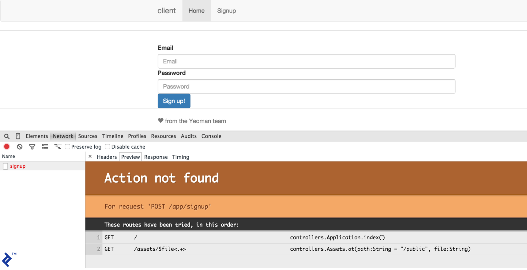 Angular Play signup form example