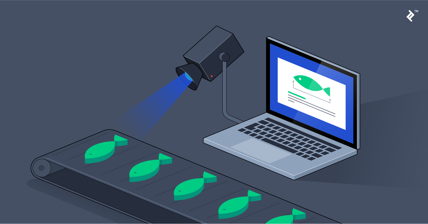 an abstract image of machine learning used to identify and measure fish