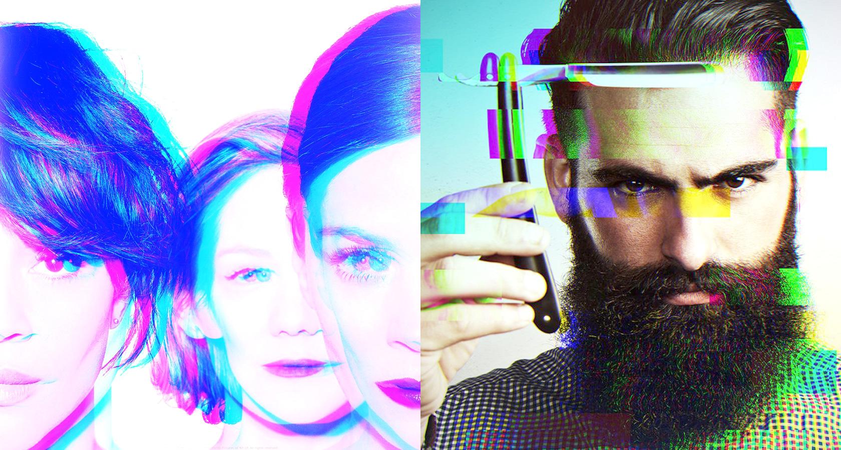 glitch, misprint, visual interference effects graphic design trends