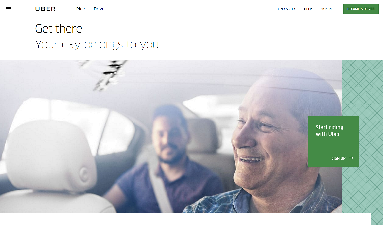 Uber focuses on evoking emotion in its copy and imagery using meaningful design