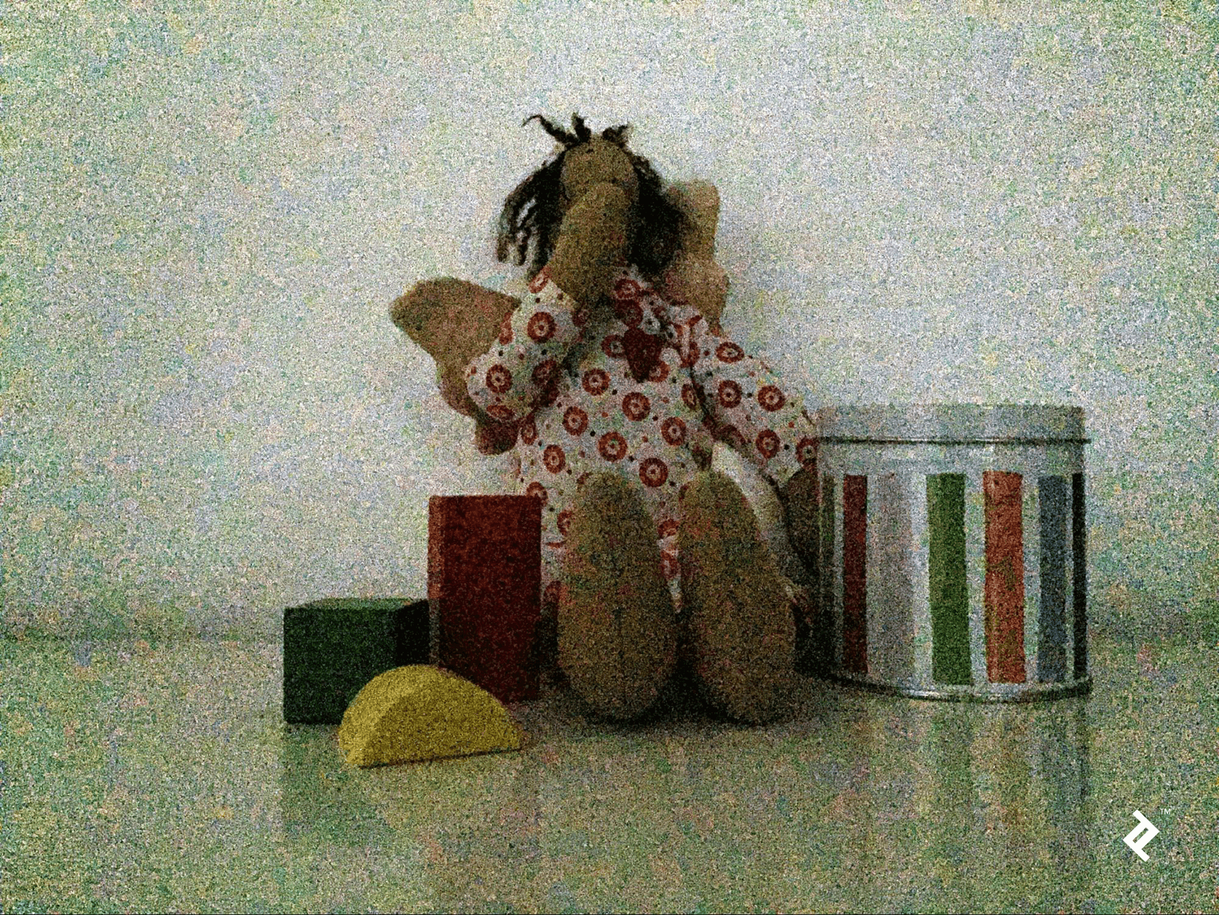 The same image as above, much brighter but with a distracting visual noise