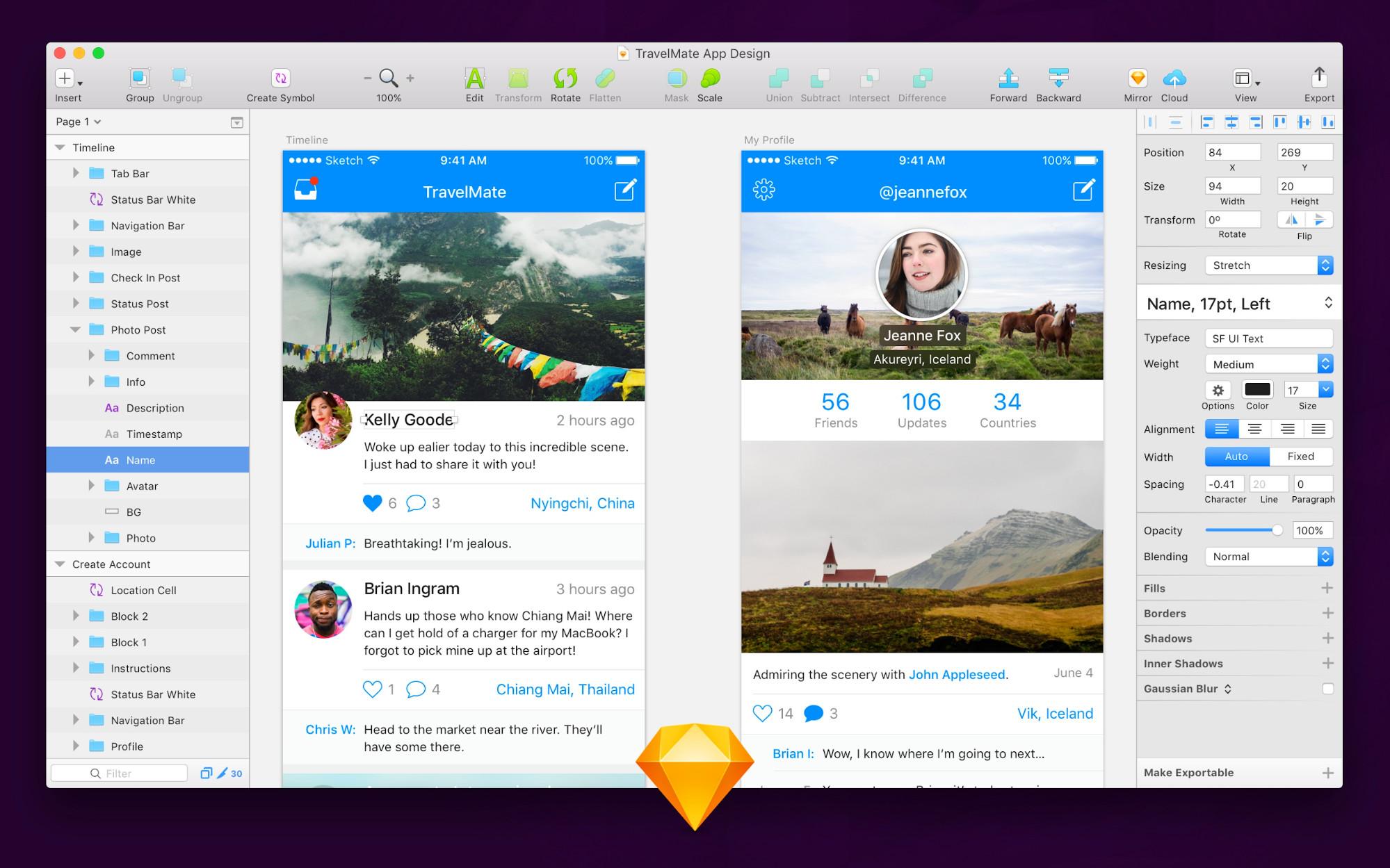 One of the best design, wireframing, prototyping UX tools: Sketch