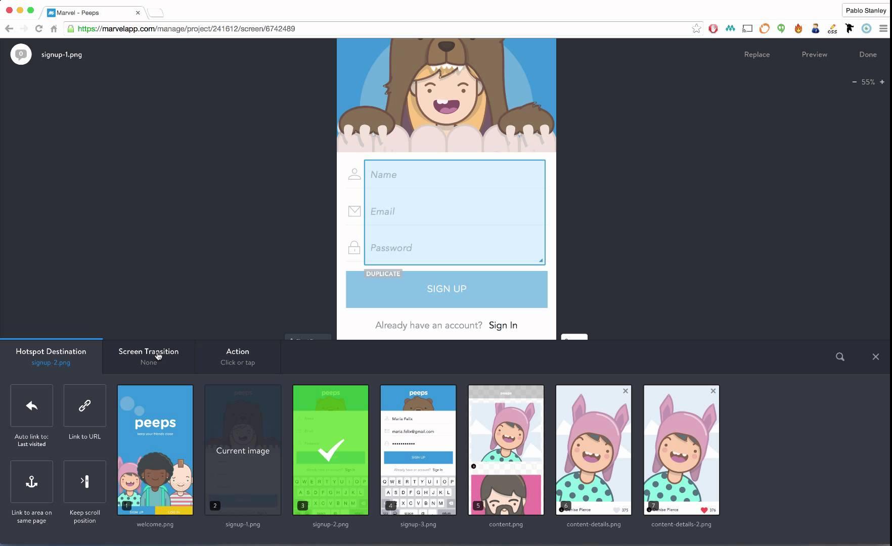 Marvel, an easy-to-use online prototyping tool