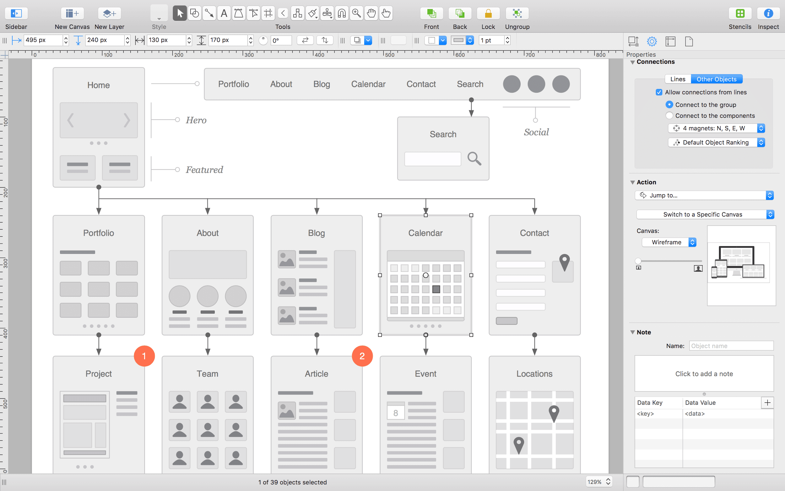Omnigraffle is a mockup tool for creating wireframes and diagrams for the UX design process.