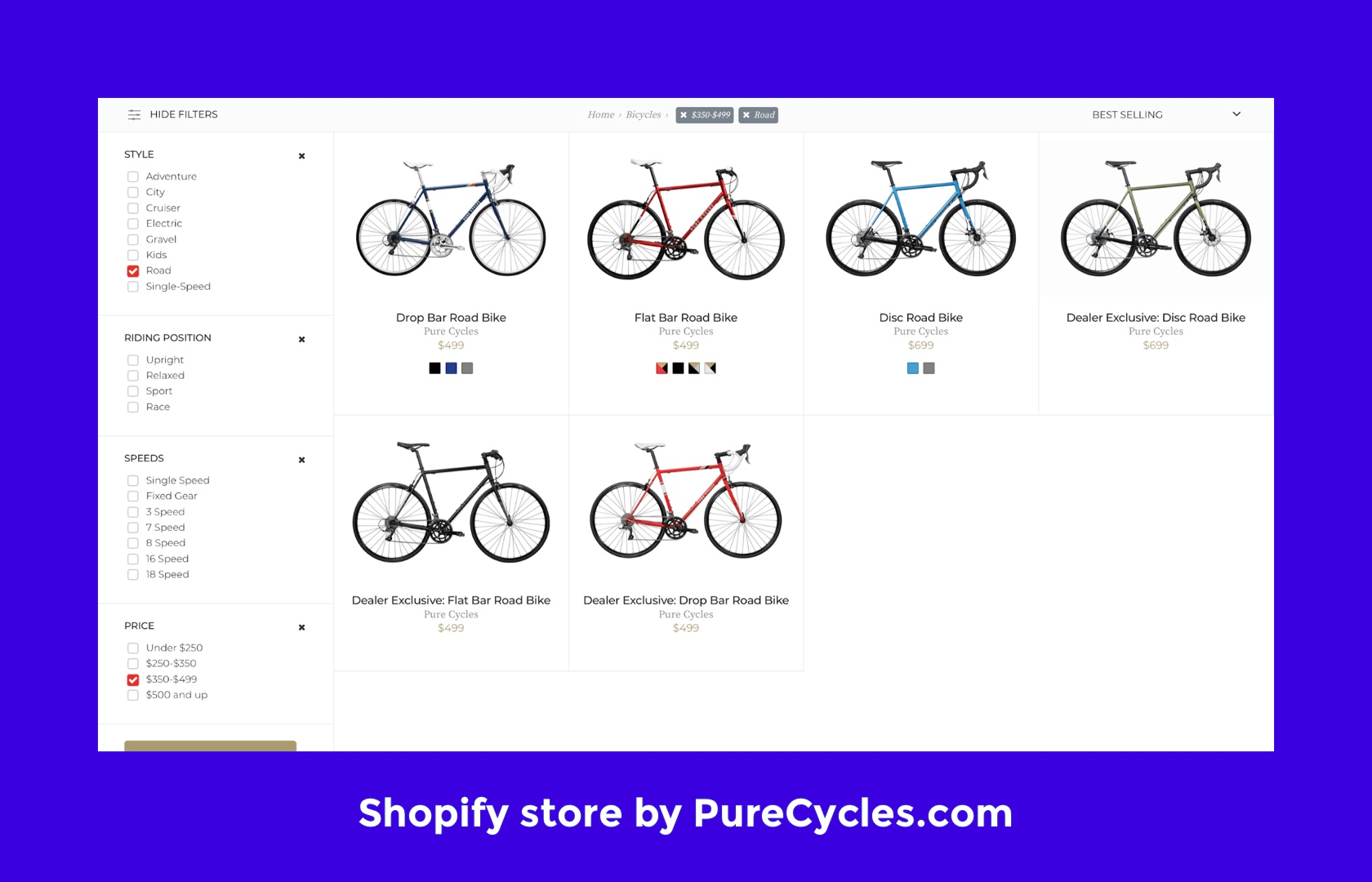 Shopify design principles use tags and truncated filters