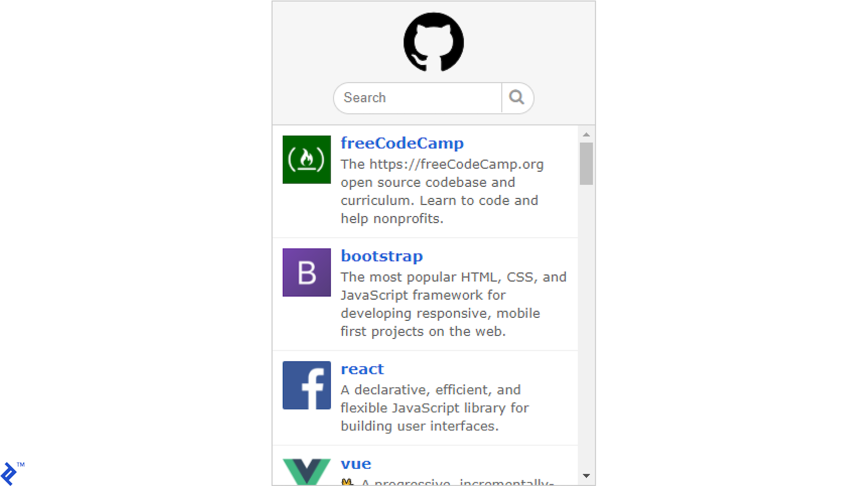 Simple GitHub Search app