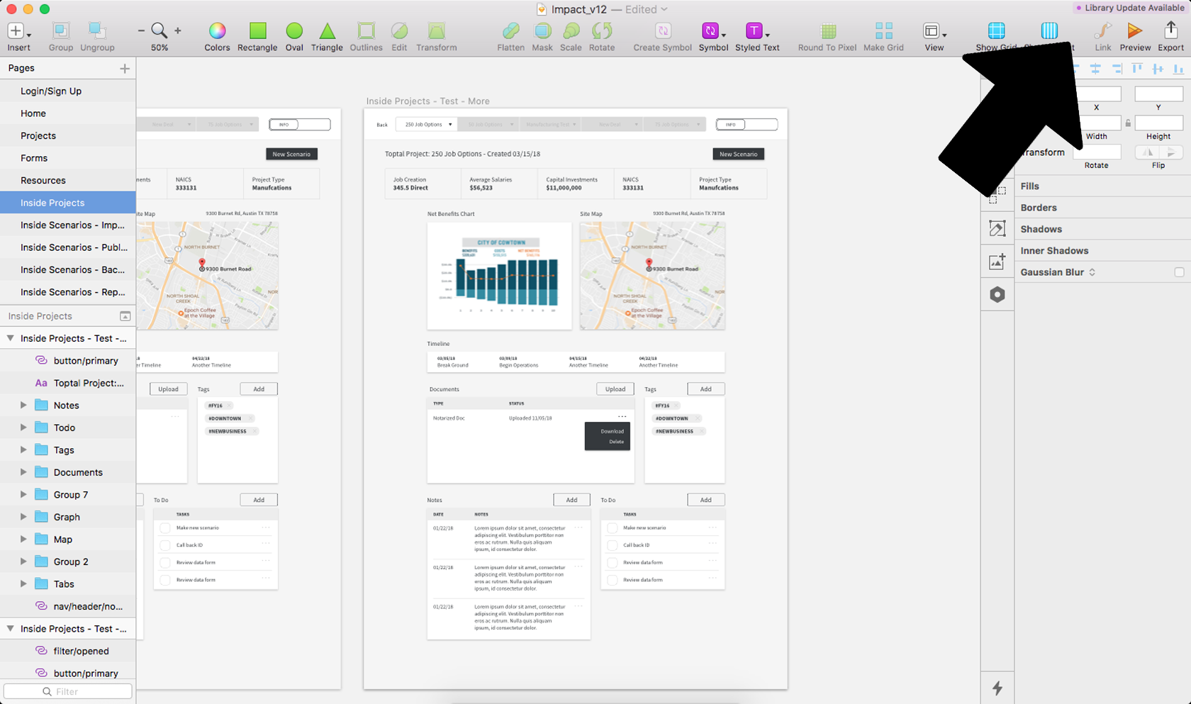Sketch symbols can be easily updated across documents whenever the library is updated