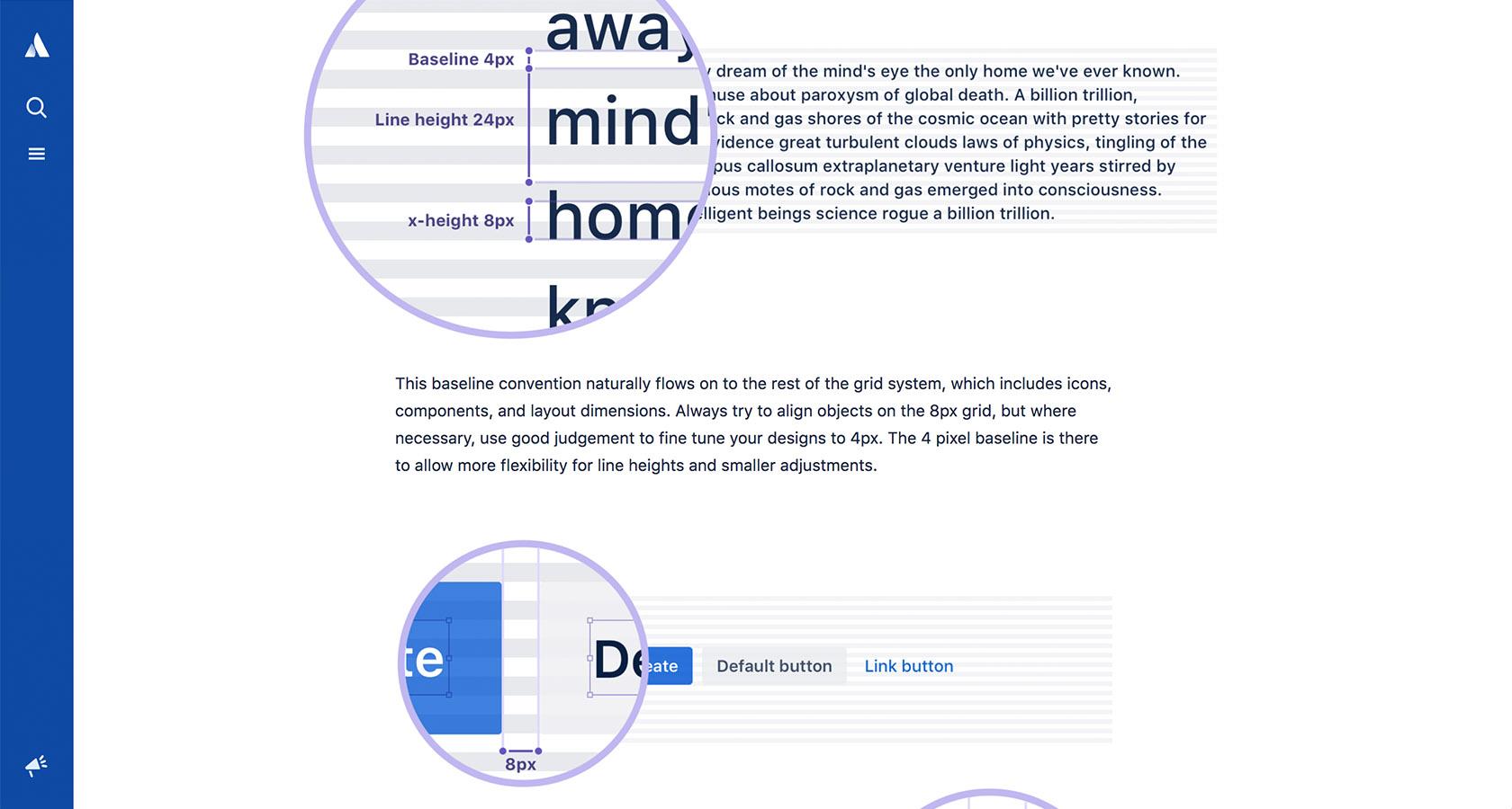 UI style guide spacing and positioning