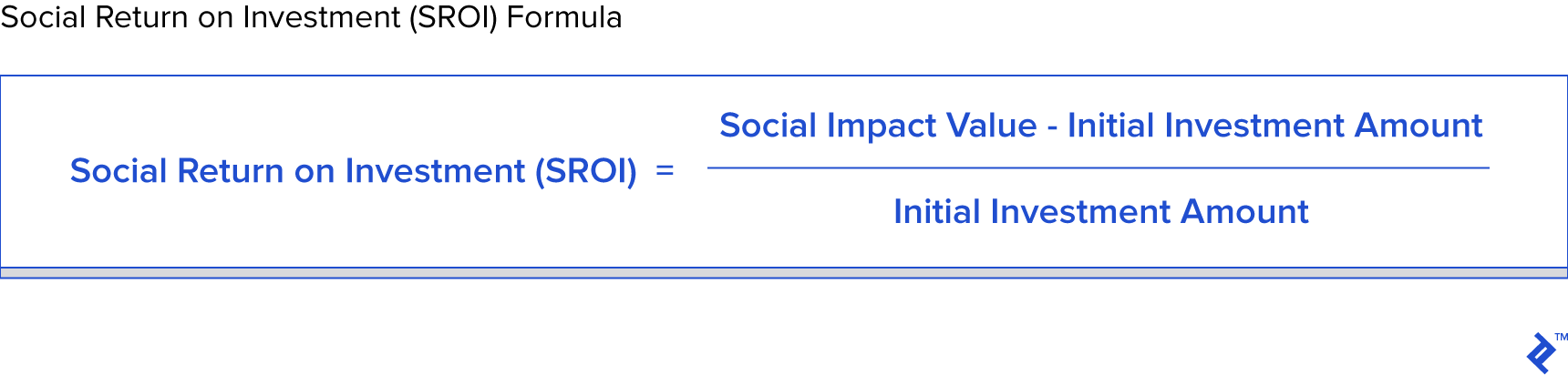 Social return on investment SROI formula
