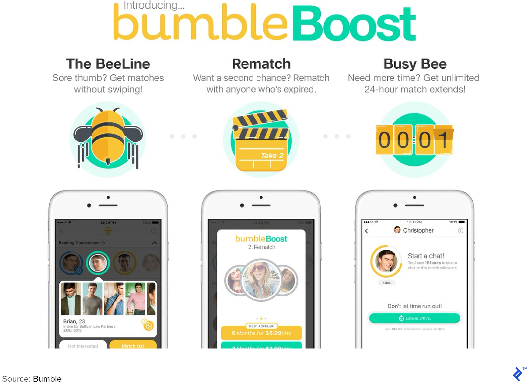 Bumble boost screen shots