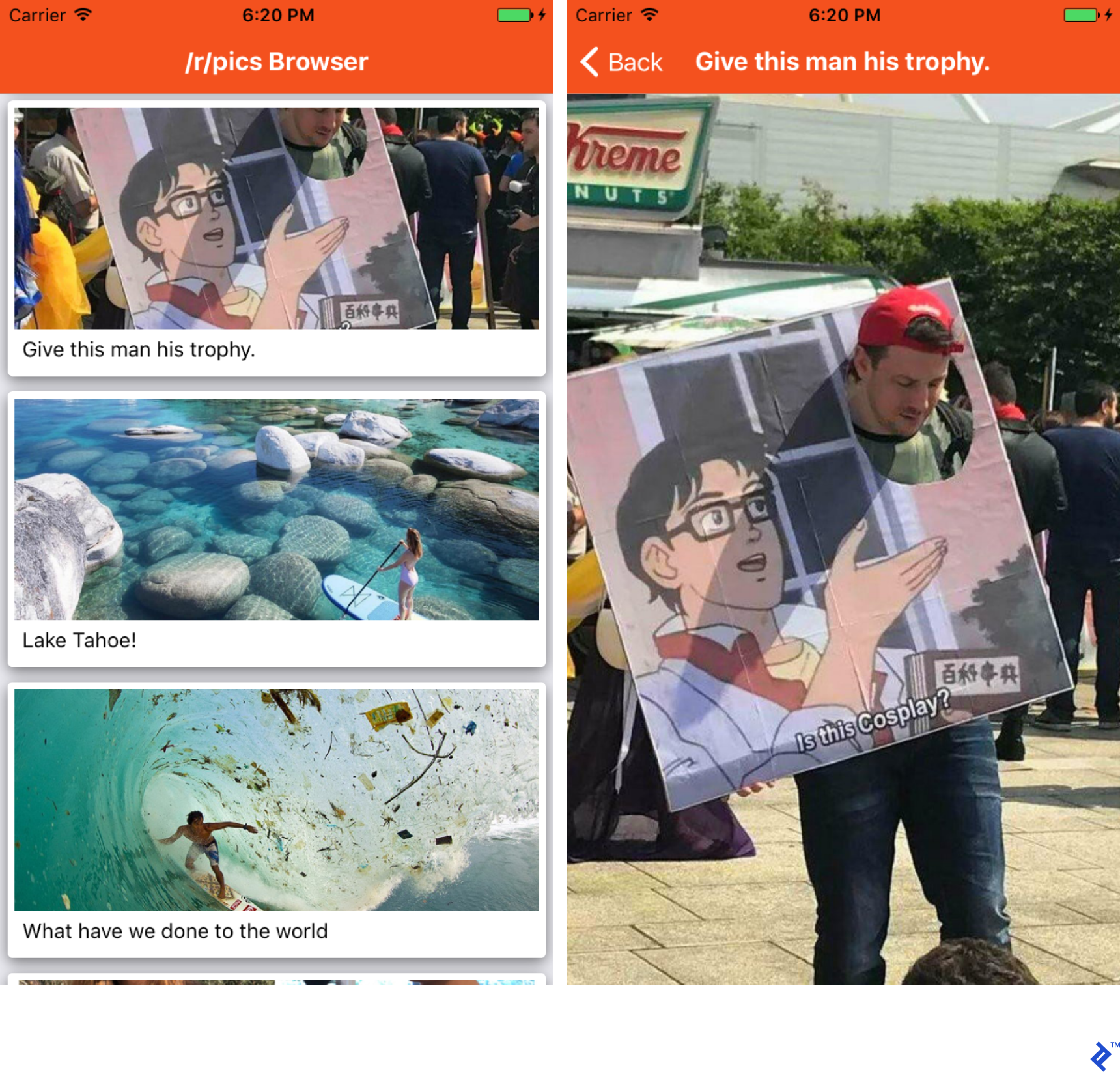 Final browsing app in iOS