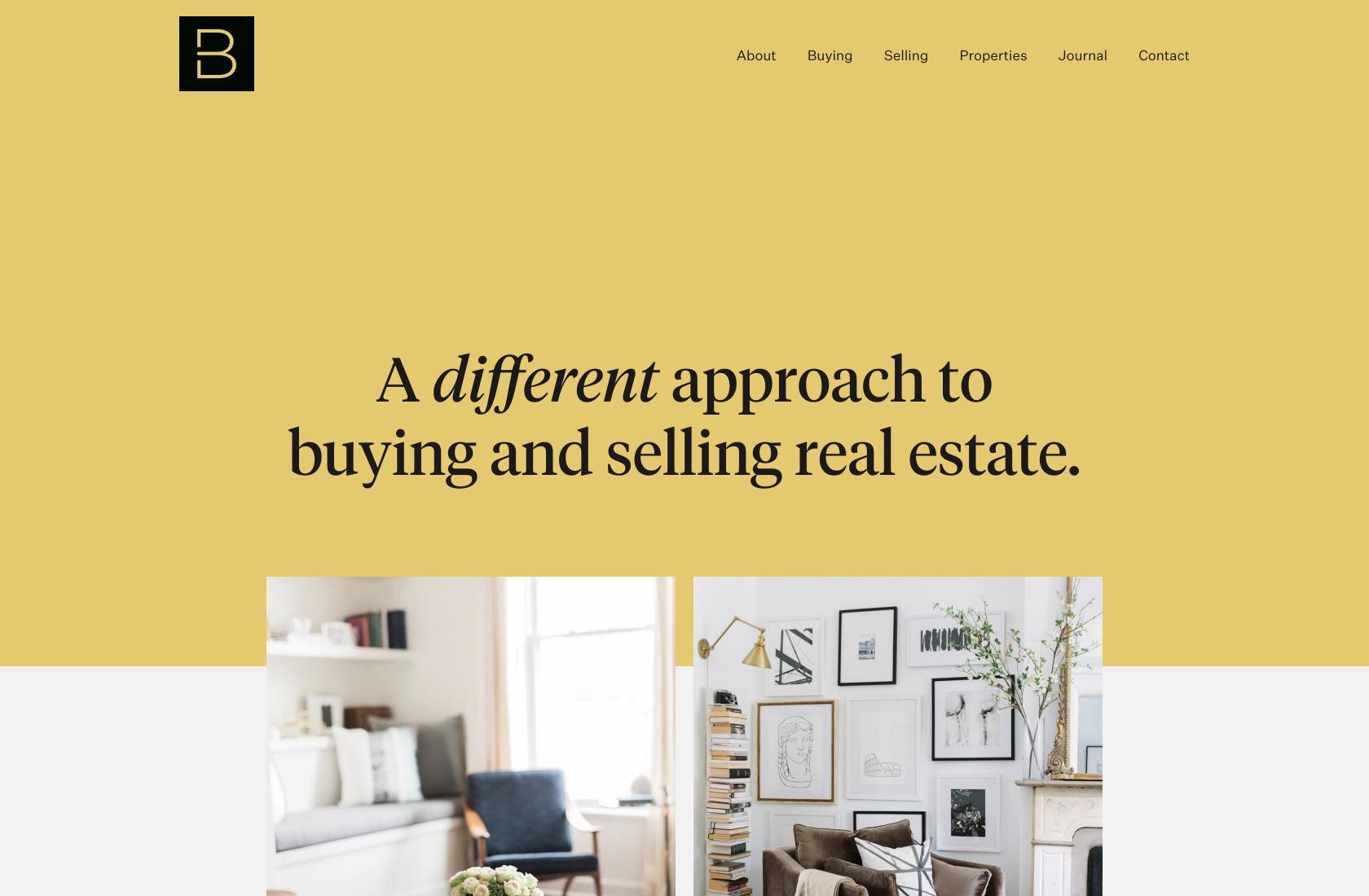 Another unexpected website color scheme on this real estate site