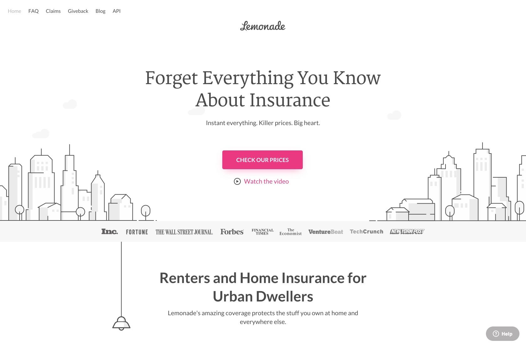 A completely unexpected UX color scheme on the Lemonade website