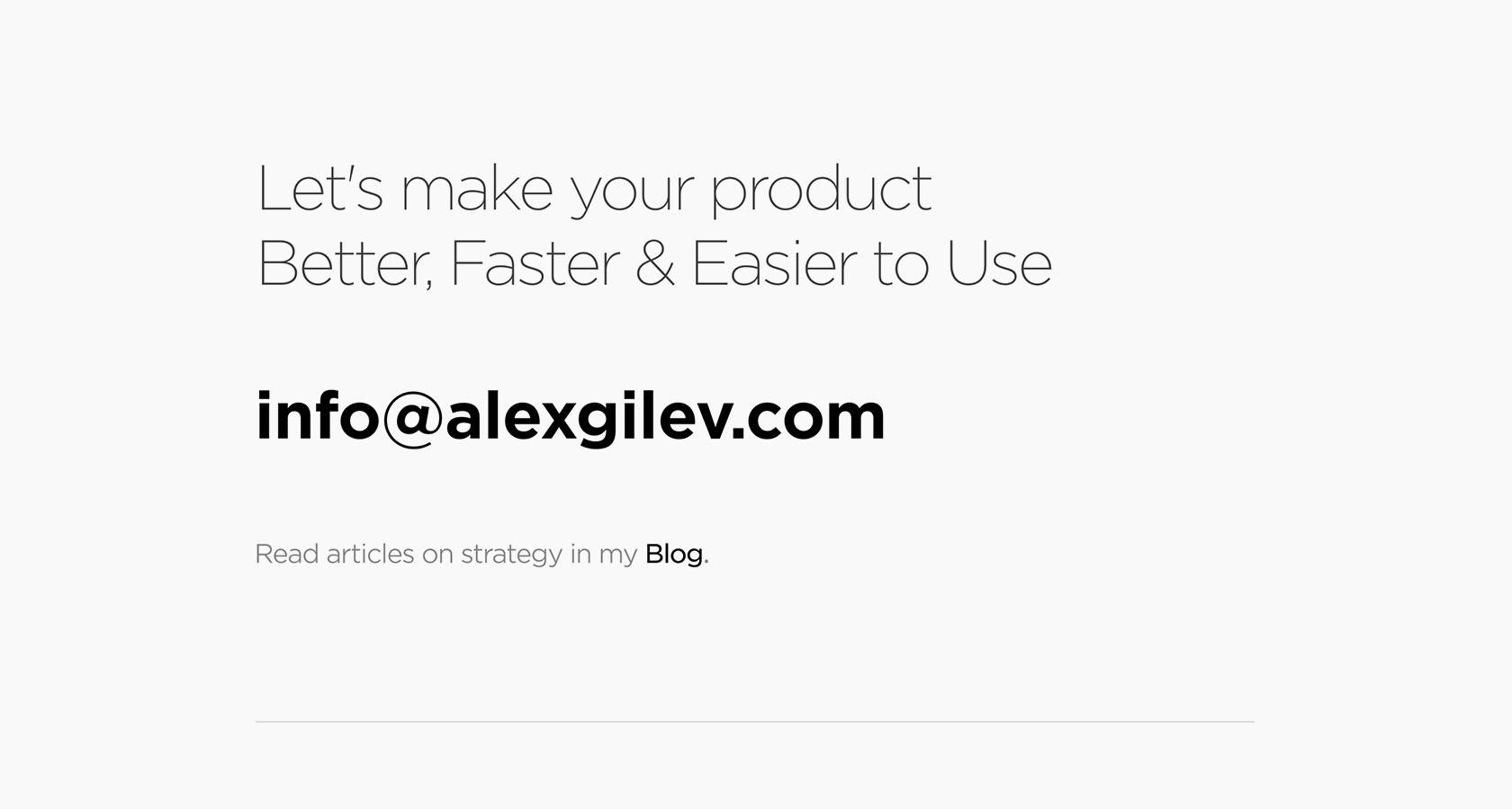 Portfolio site call to action and contact information