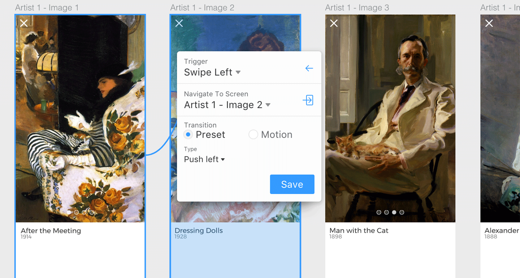 InVision Studio carousel animation