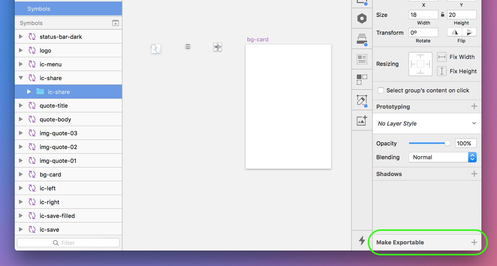 Sketch exportable assets before exporting to Zeplin