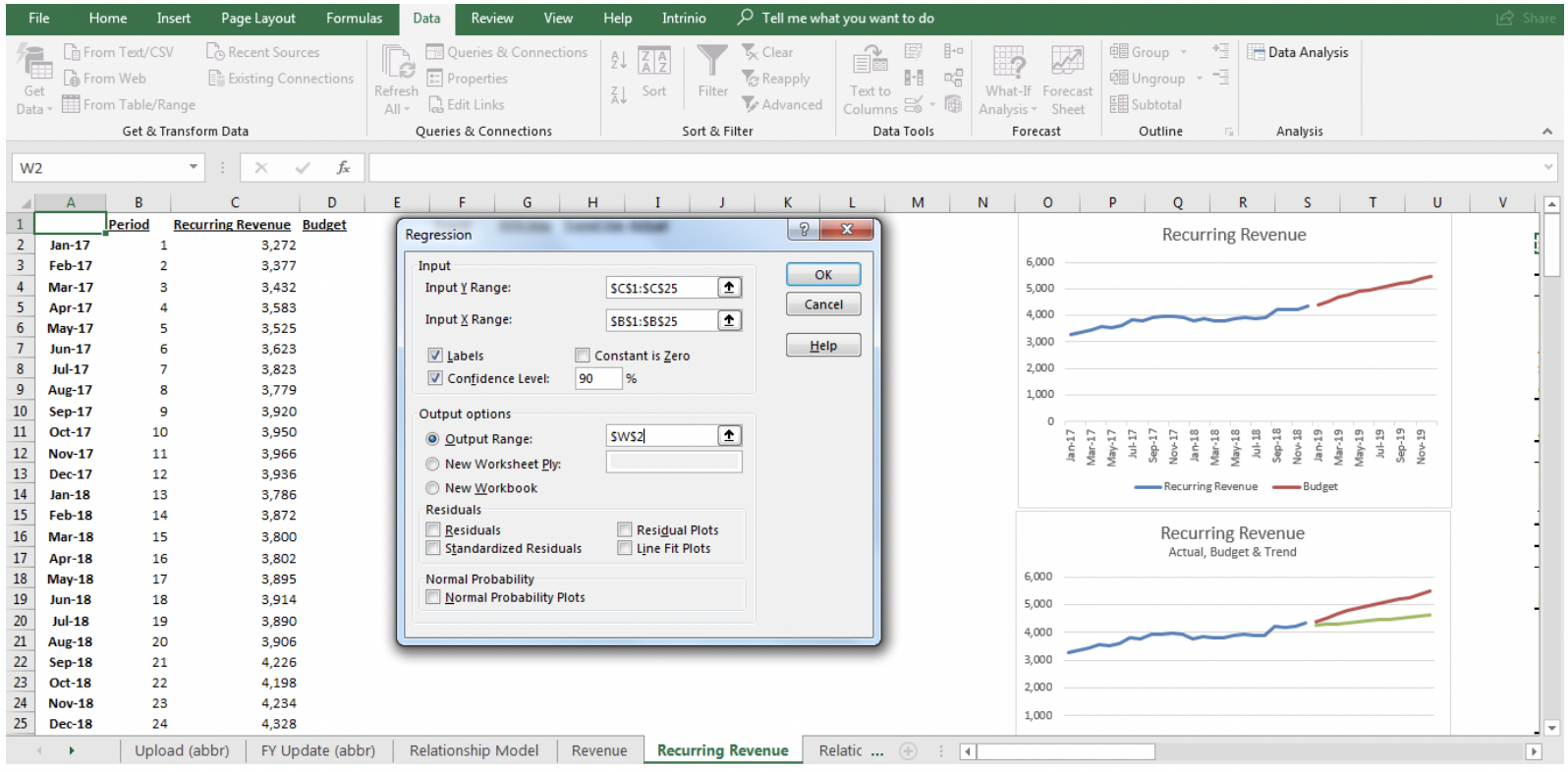 regression in excel