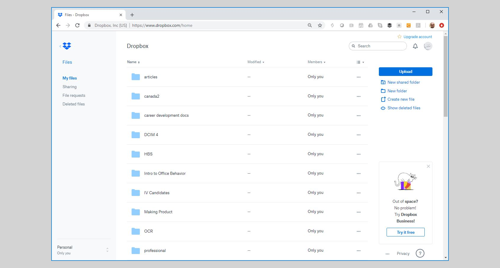 Dropbox B2B UX