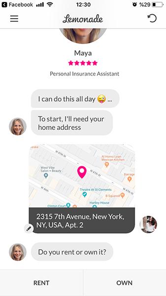 Lemonade chatbot design