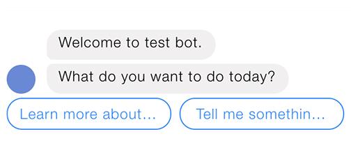 FB Messenger quick reply chatbot ui