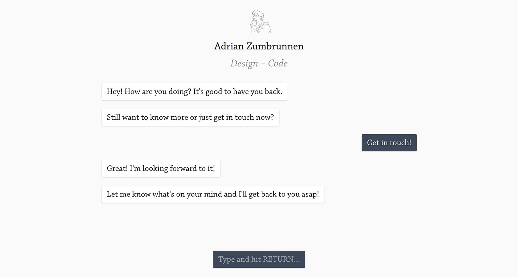 Adrian Zumbrunnen chatbot UX design
