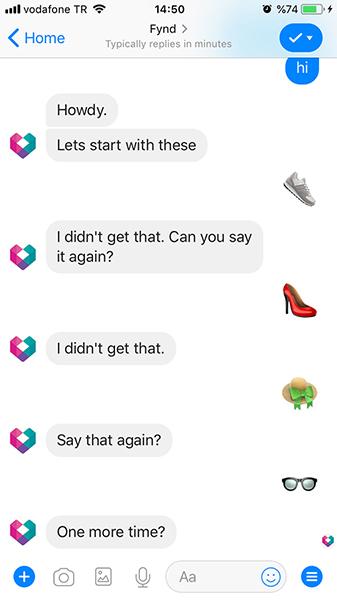 Fynd Messenger Bot Fail Responses chatbot design