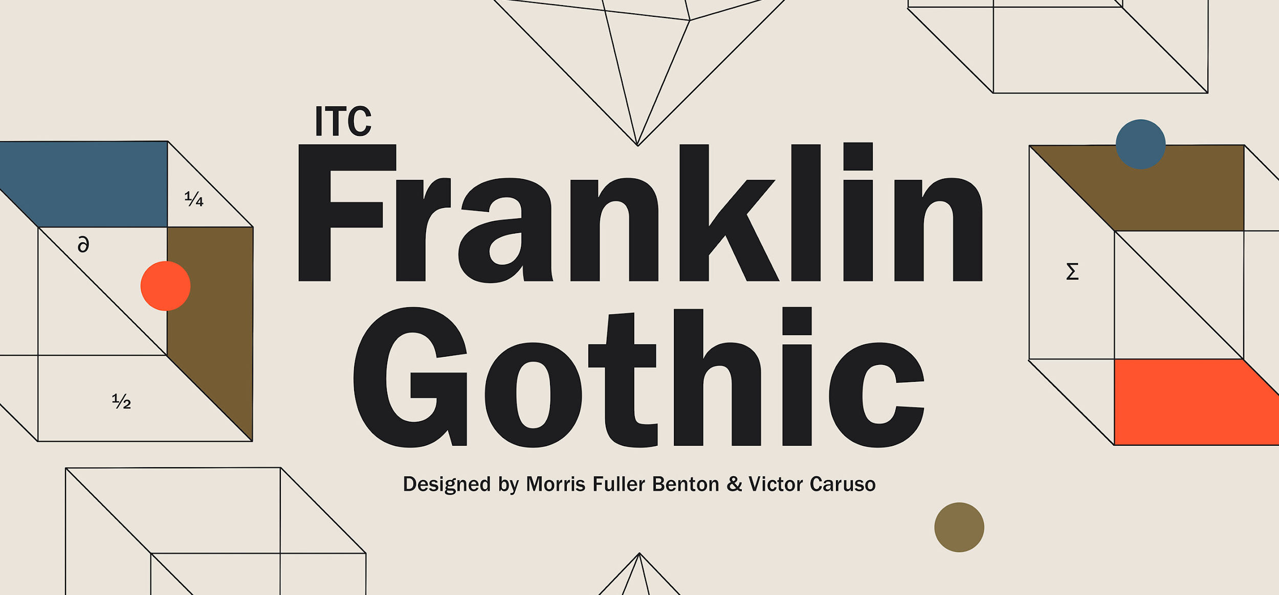 Gothic font typography style, Franklin Gothic