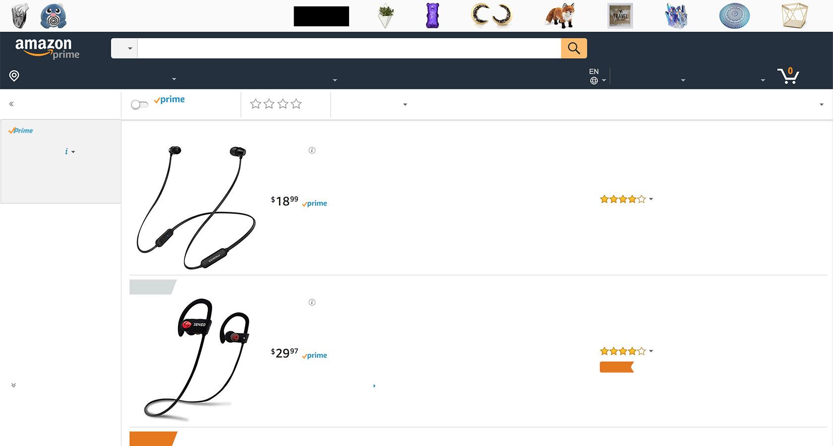 Amazon UI without UX copy
