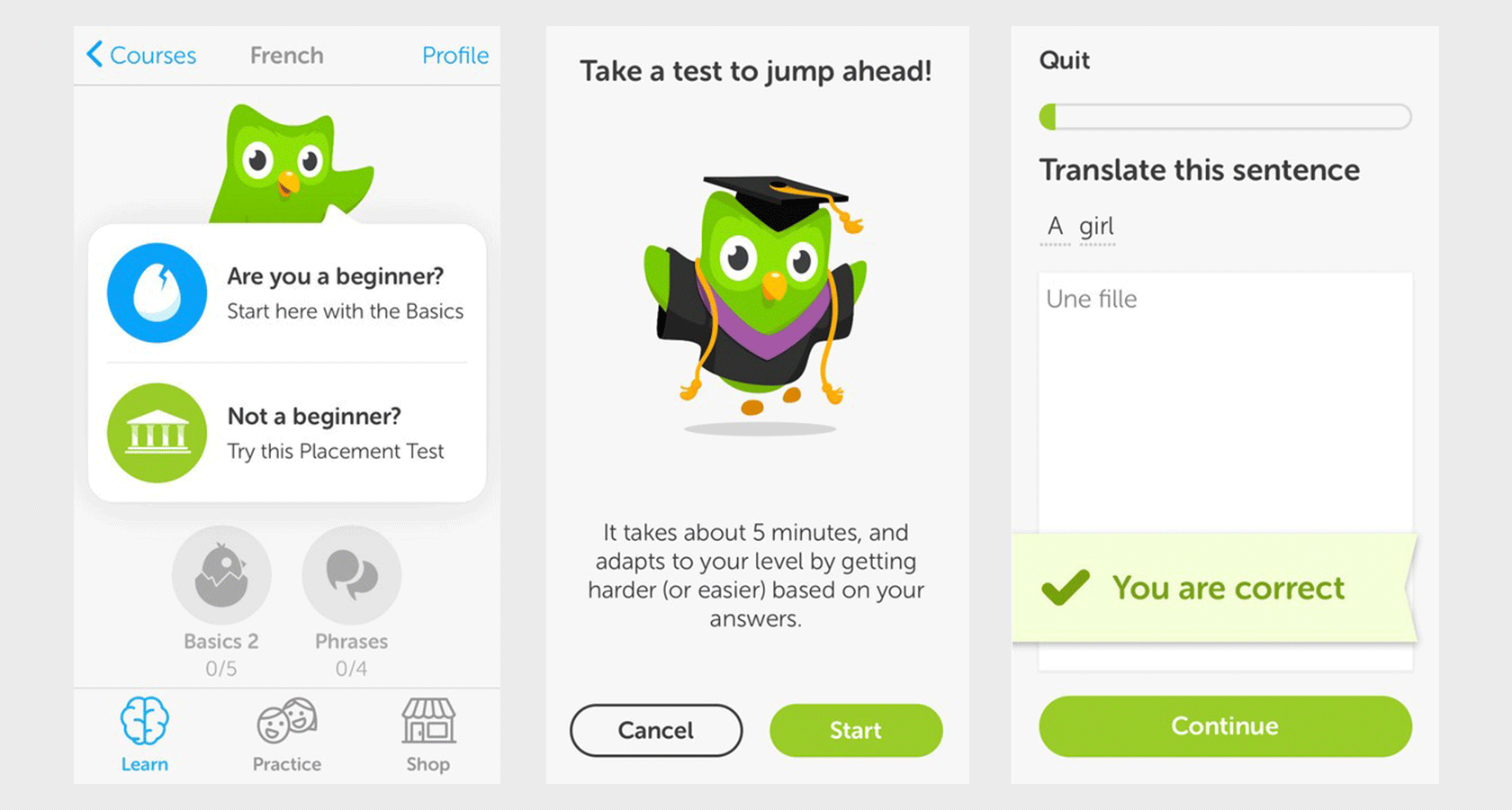 Duolingo mobile UX onboarding