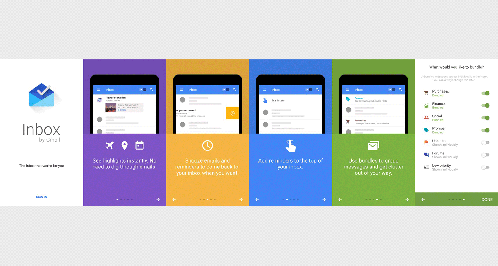 Inbox mobile UX onboarding