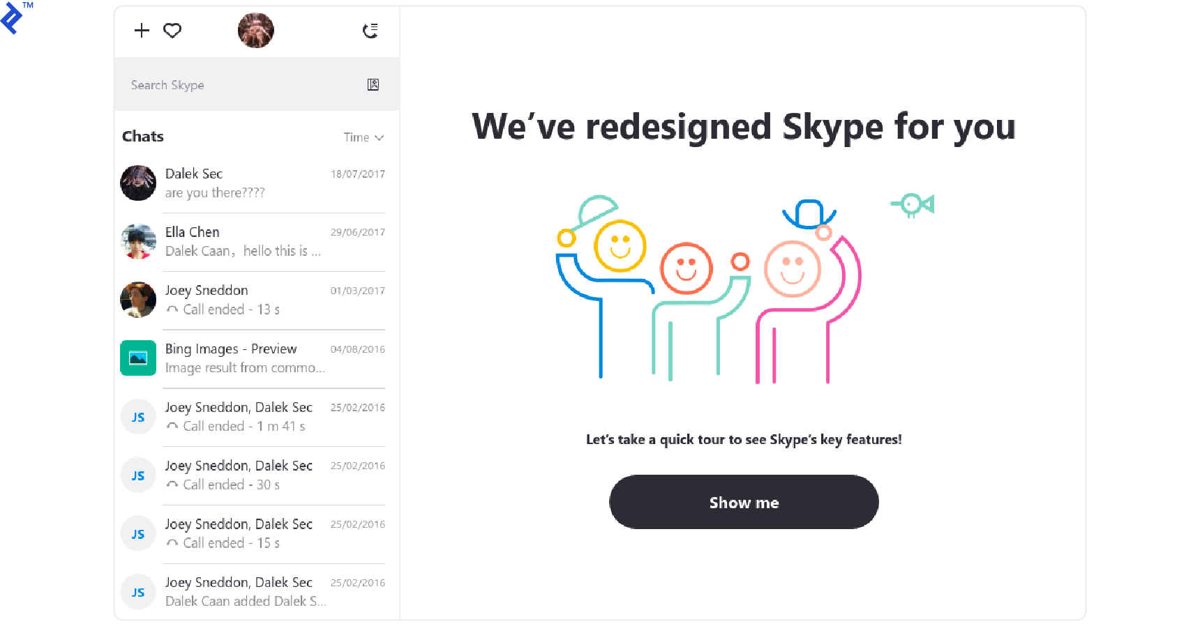 UX agile best practices: Illustration of poorly executed skype redesign.
