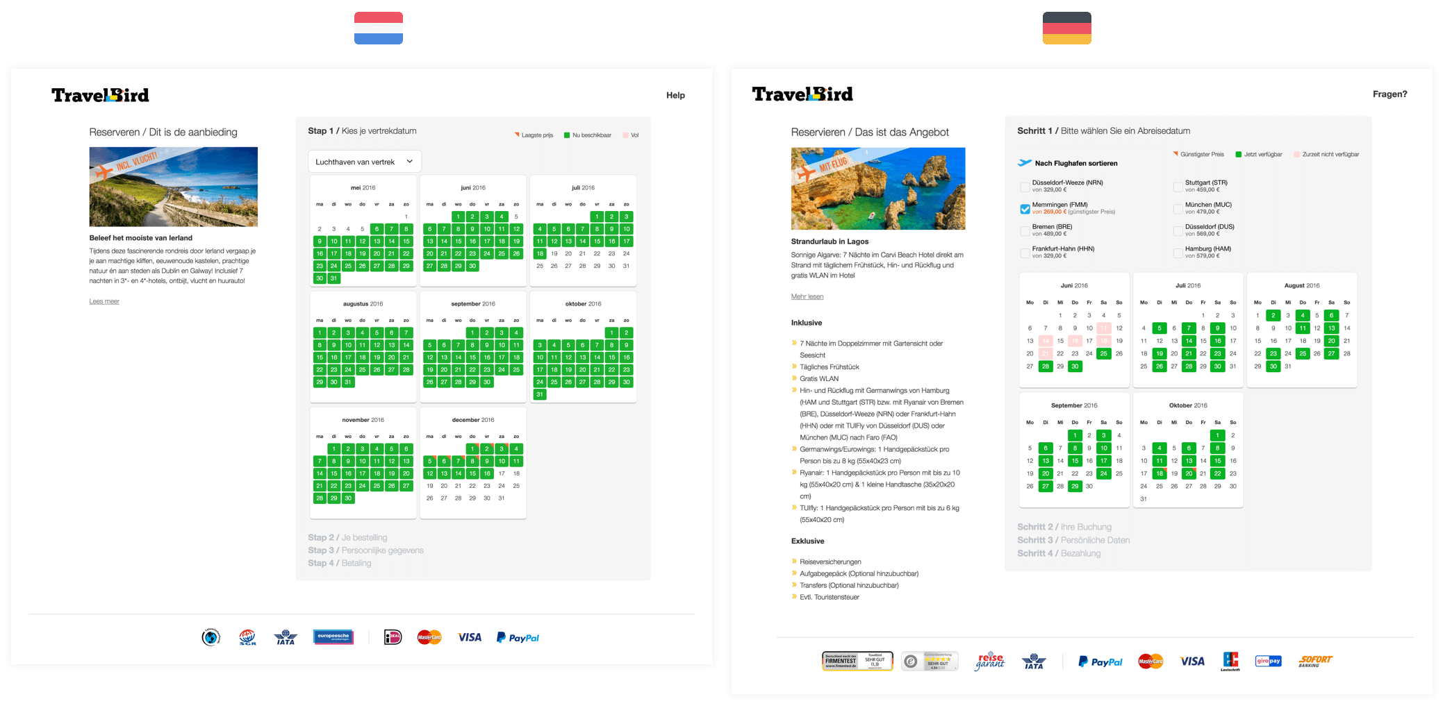 Cross-cultural user experience design of TravelBird Netherlands and Germany