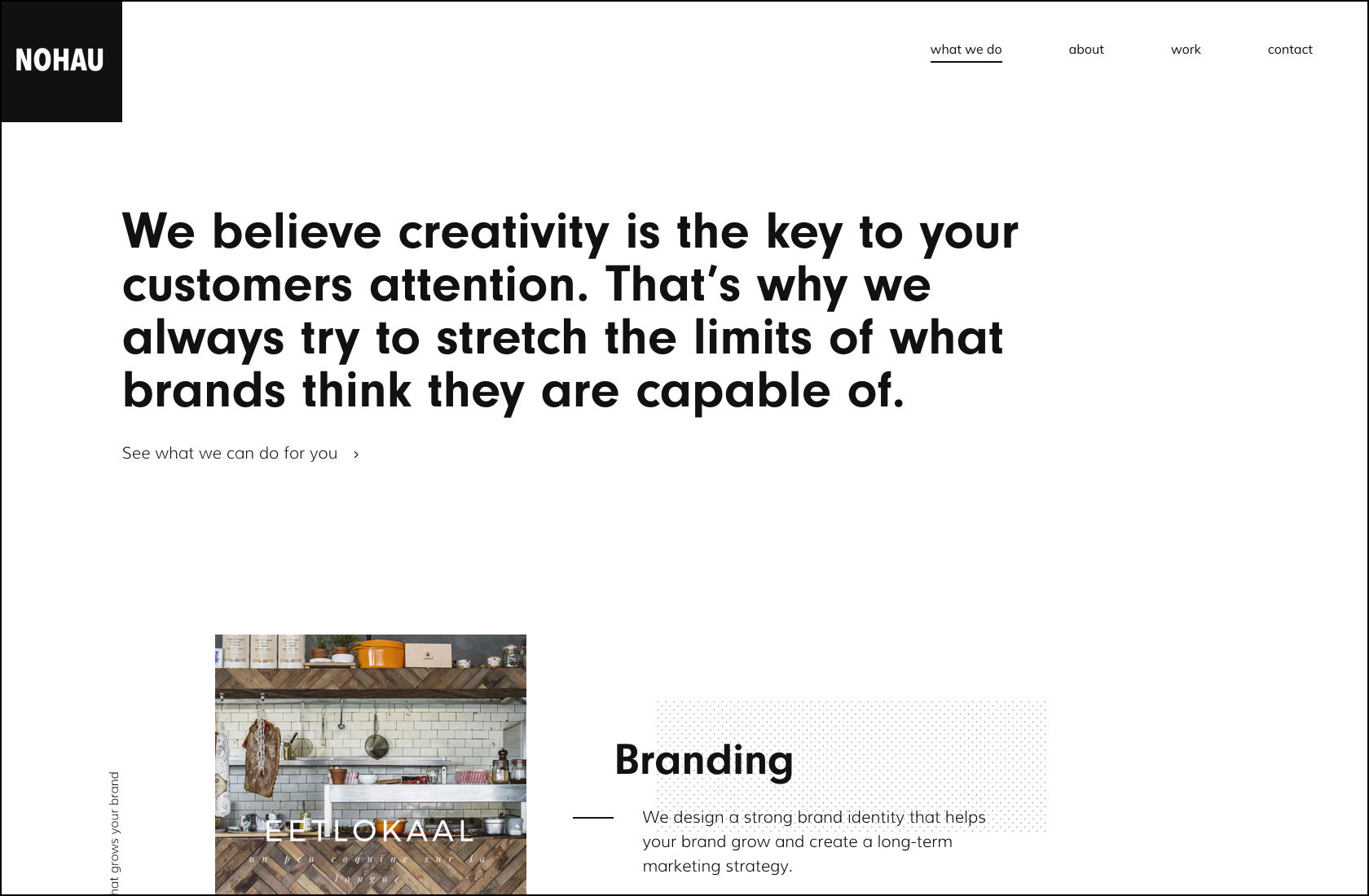 Minimalist website interface design.