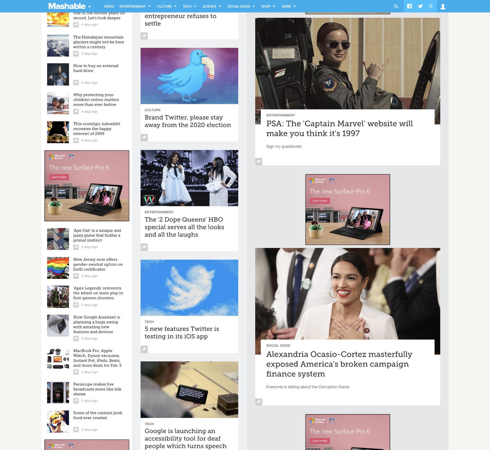 Long scroll is popular on news sites, which load more content as the user scrolls