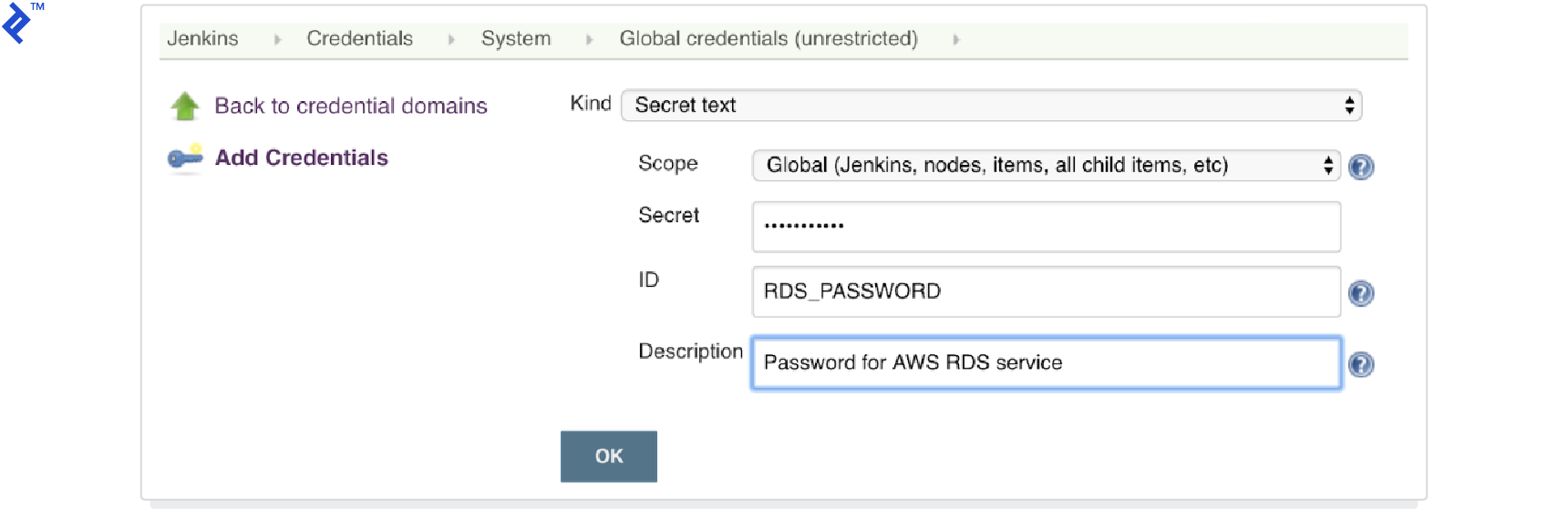 creating a secret for use with Terraform ci cd