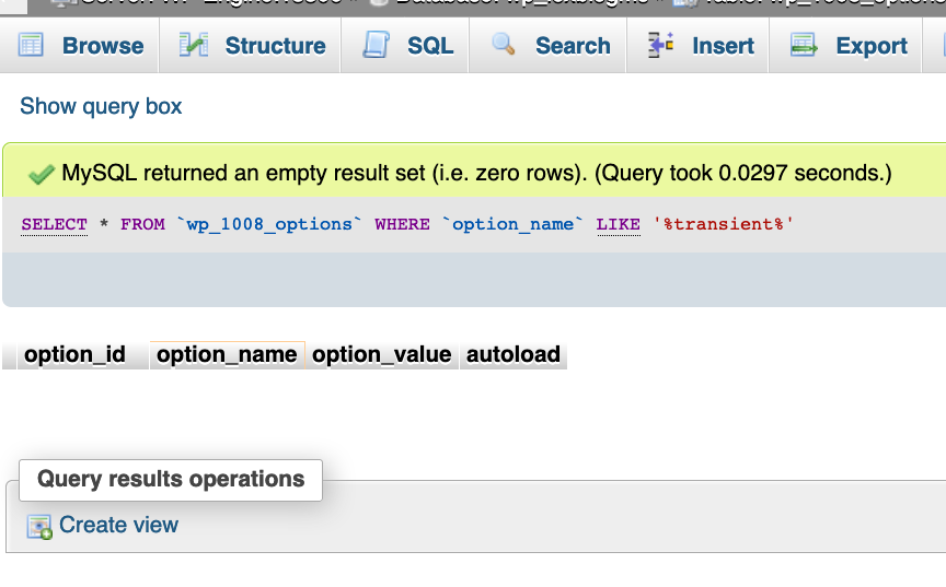 Screenshot of the phpMyAdmin view described in the caption