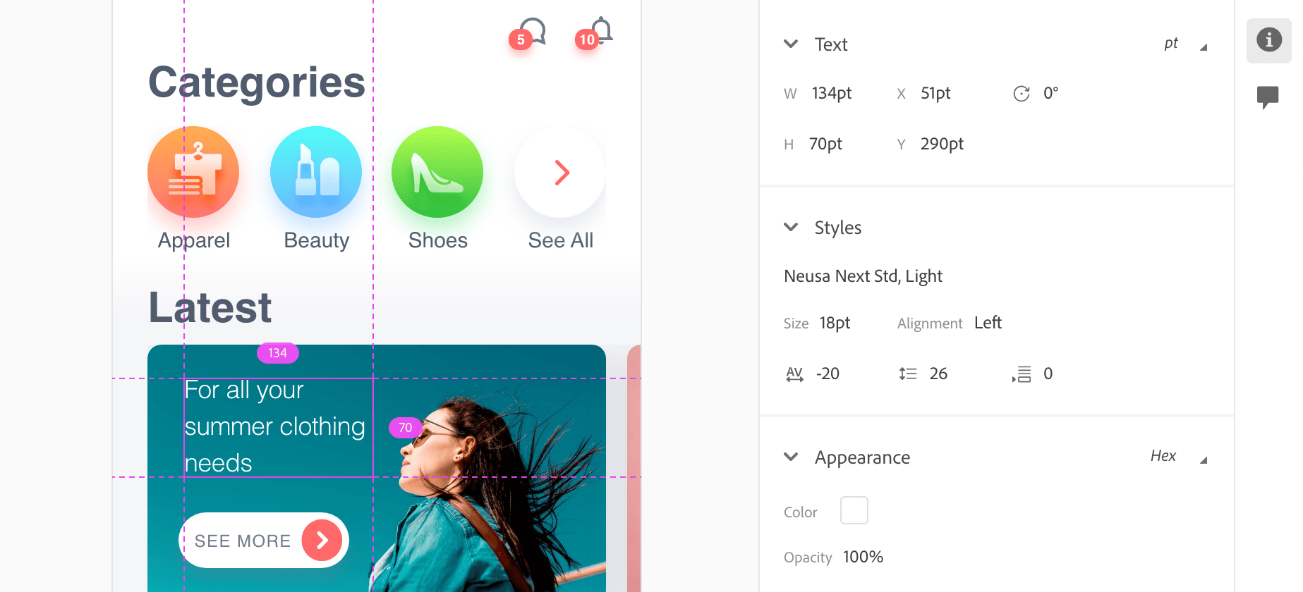 Adobe experience design vs Sketch: Adobe XD offers built-in design specs
