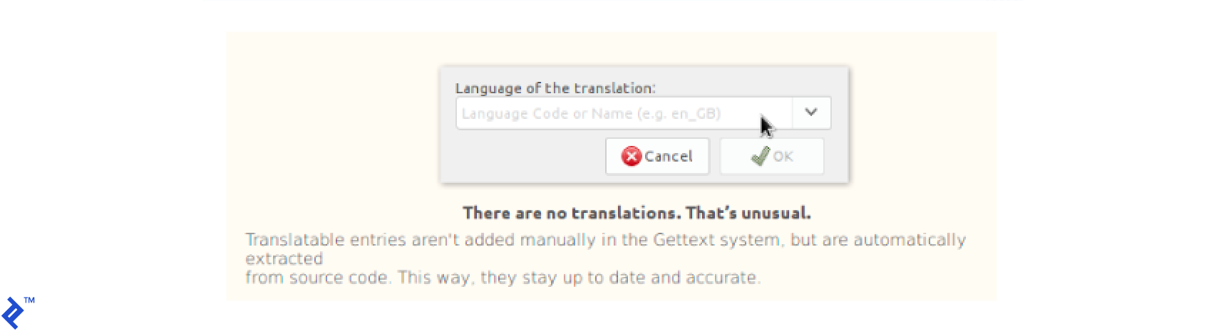 Selecting the language.